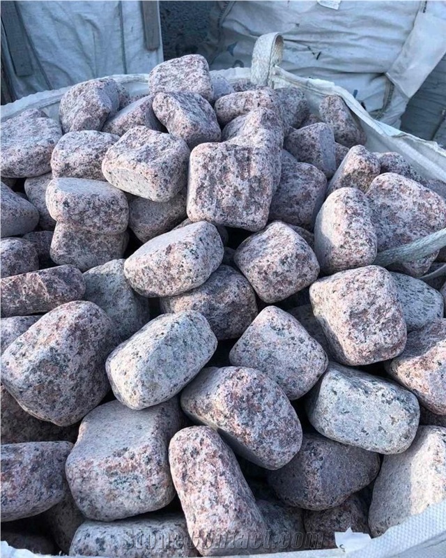Ukrainian Granite Red Pomegranate Split-Tumbled  Cubes
