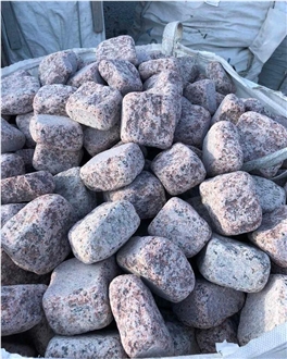 Ukrainian Granite Red Pomegranate Split-Tumbled  Cubes