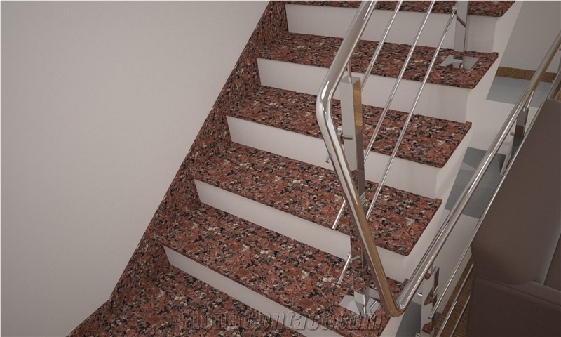 Ukrainian Grenite Red Crystal Block Steps