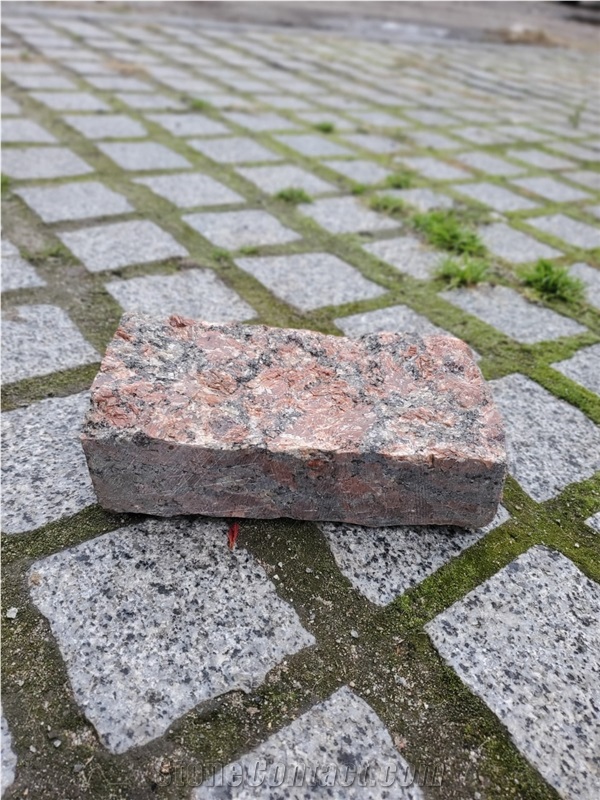 Ukrainian Red Crystal Granite Split Wall Stone Bricks