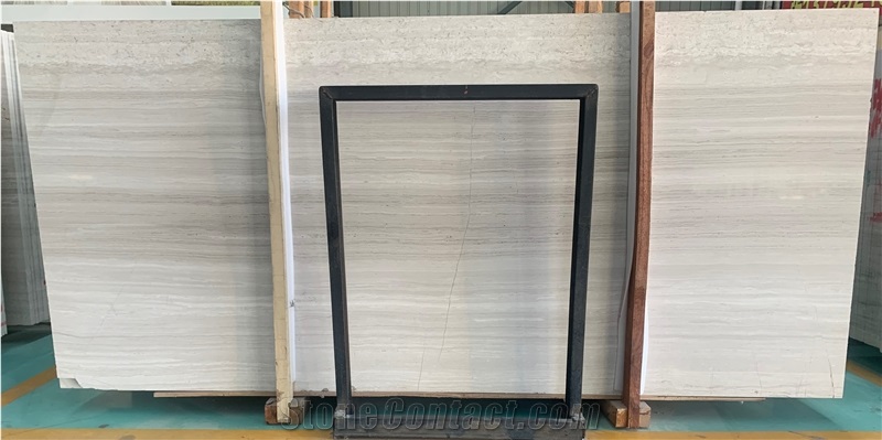 Polished Chinese White Wooden Marble Tiles For Wall