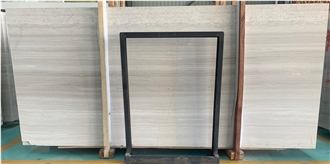Polished Chinese White Wooden Marble Tiles For Wall