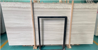 Polished Chinese White Wooden Marble Tiles For Wall