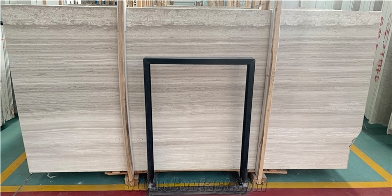 Polished Chinese White Wooden Marble Tiles For Wall
