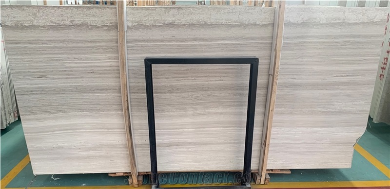 Polished Chinese White Wooden Marble Tiles For Wall