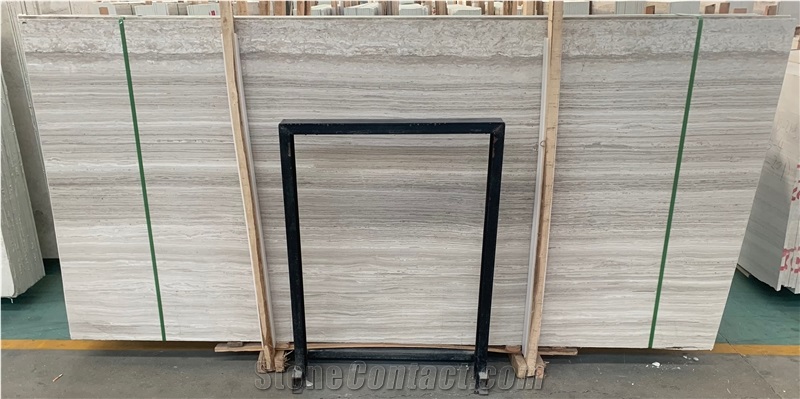 Polished Chinese White Wooden Marble Tiles For Wall