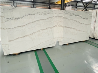 Polished Guangxi White Marble Slabs For Wall And Floor