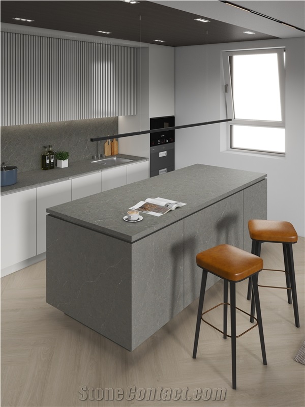 Artificial Quartz Slab Popular Stone Grey Quartz Slabs