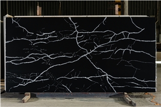 Marquina Black Marble Look Quartz Slabs Marquina Black Marble Look Quartz Slabs