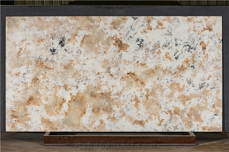 Persia Gold Quartz Slabs Premium Pandora