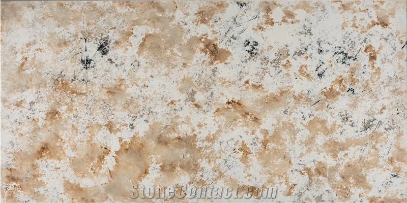 Persia Gold Quartz Slabs Premium Pandora