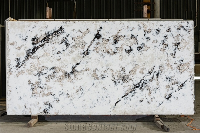 White Granite Look Quartz Slabs