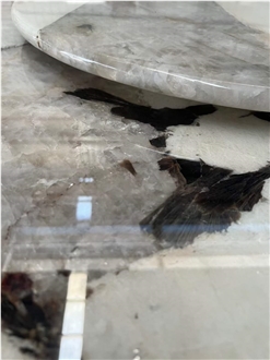 Brazil Pandora White Granite Stone Table Tops Applications