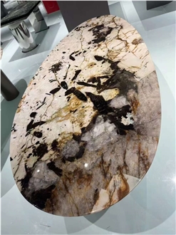 Brazil Pandora White Granite Stone Table Tops Applications