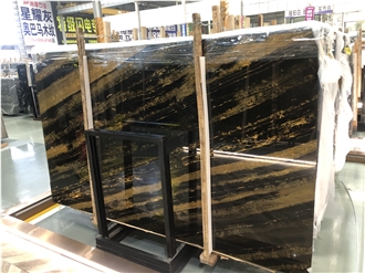 China Athens Portoro Marble Slabs Decoration Applications