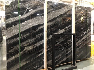 China Athens Portoro Marble Slabs Decoration Applications