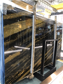 China Nero Portoro Marble Slabs Decoration Applications