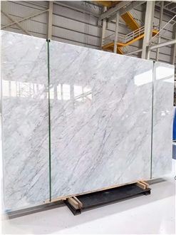 White Carrara C Supreme Polished Marble Slabs