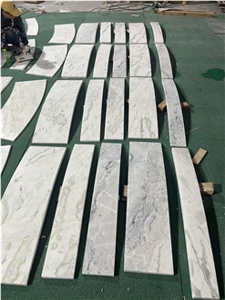 Curved White Marble Cnc Wall Panels For Villa Indoor Design