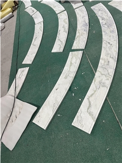 Curved White Marble Cnc Wall Panels For Villa Indoor Design