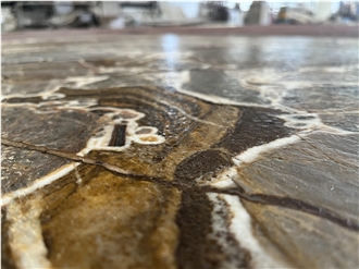 Gold Fusion Polished Marble Wall Tiles For Hotel