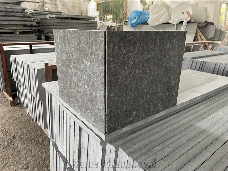 Mongolia Black Basalt Tiles Flamed For Wall Cladding