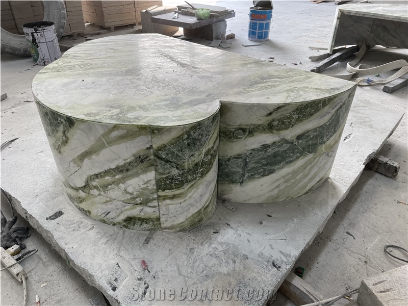 River Jade Marble Coffee Table For Bar Use