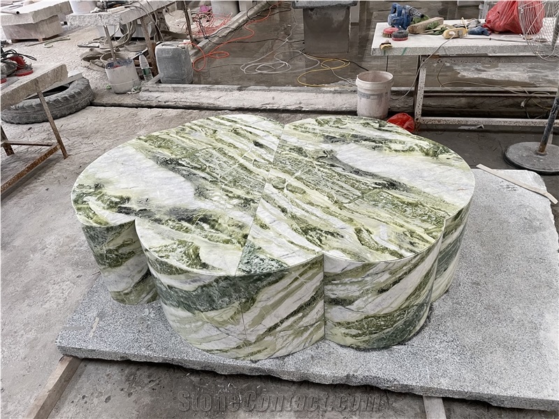 River Jade Marble Coffee Table For Bar Use