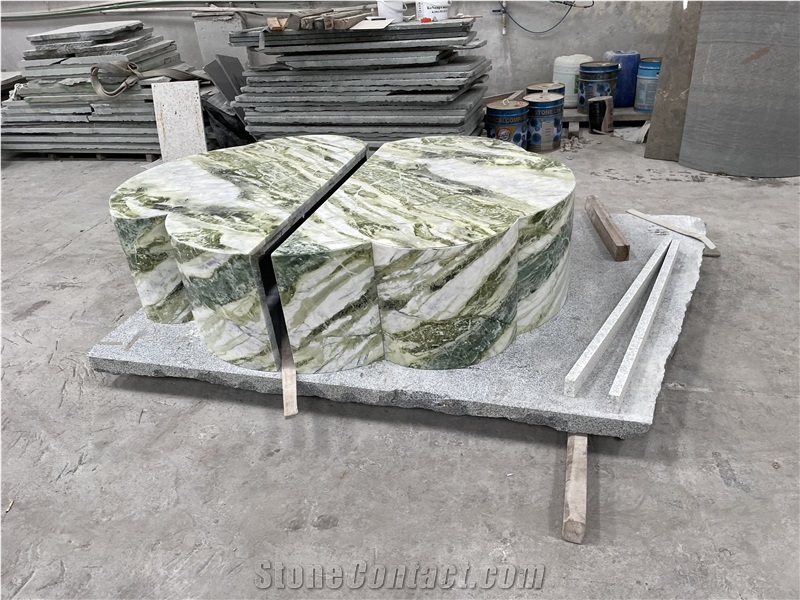 River Jade Marble Coffee Table For Bar Use