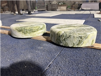 Solid Green Marble Polished Urban Seating