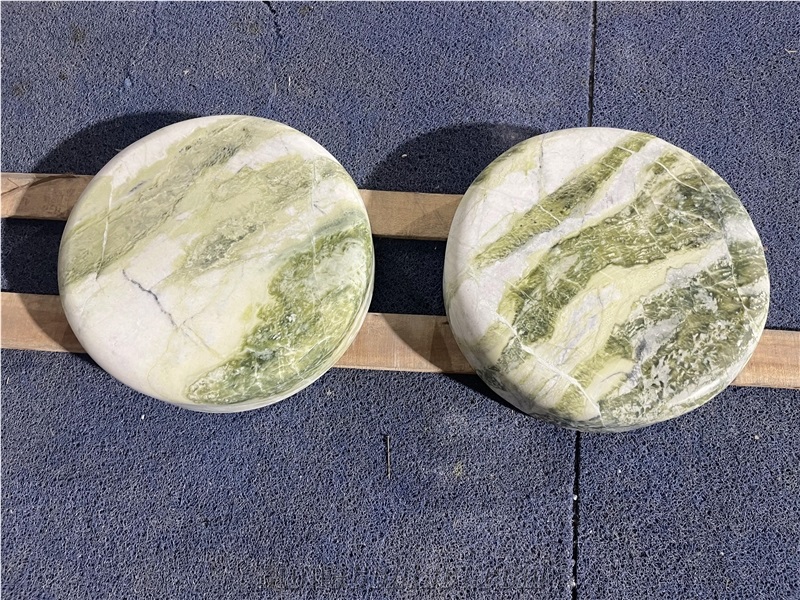 Solid Green Marble Polished Urban Seating