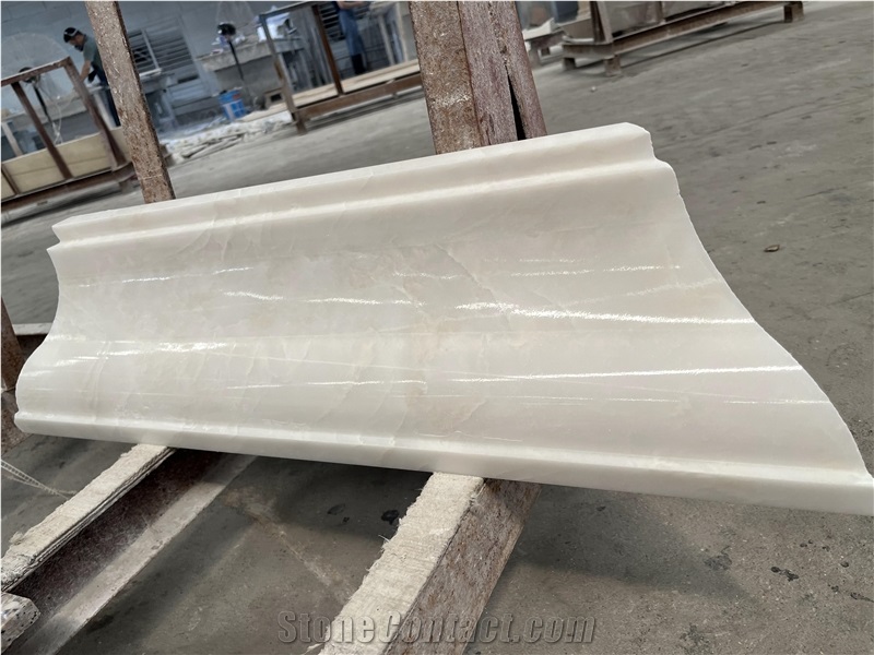 White Marble Skirting Molding For Indoor Decor