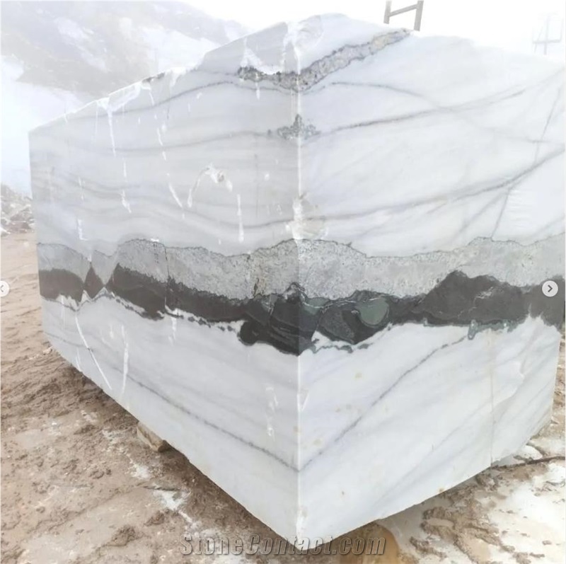 Panda White Marble- Black Swan Marble Blocks