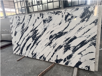 Artificial Black And White Veins Stone Slabs Quartz Tiles Artificial Black And White Veins Stone Slabs Quartz Tiles