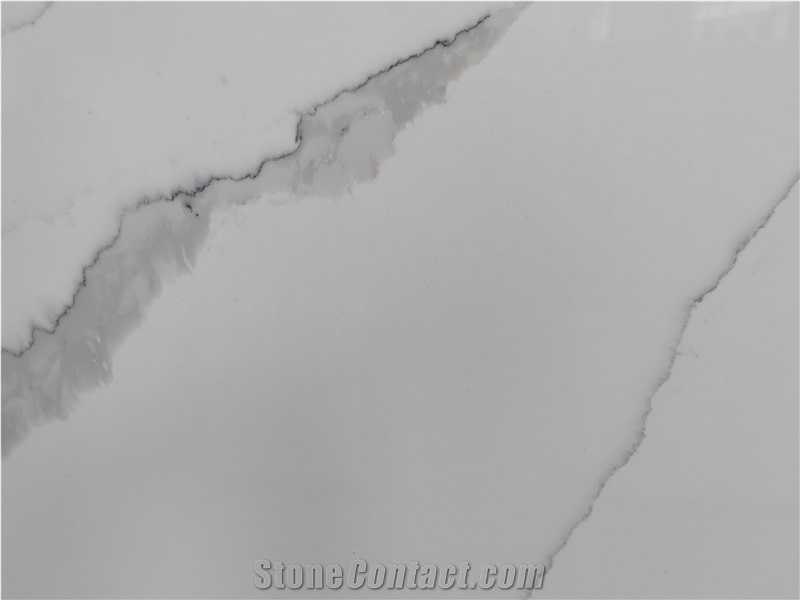 Artificial Calacatta White Quartz Stone Slabs Tiles