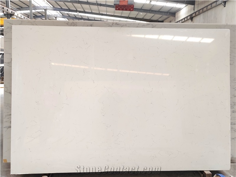 Artificial Carrara White Quartz Bathroom Vanity Tops