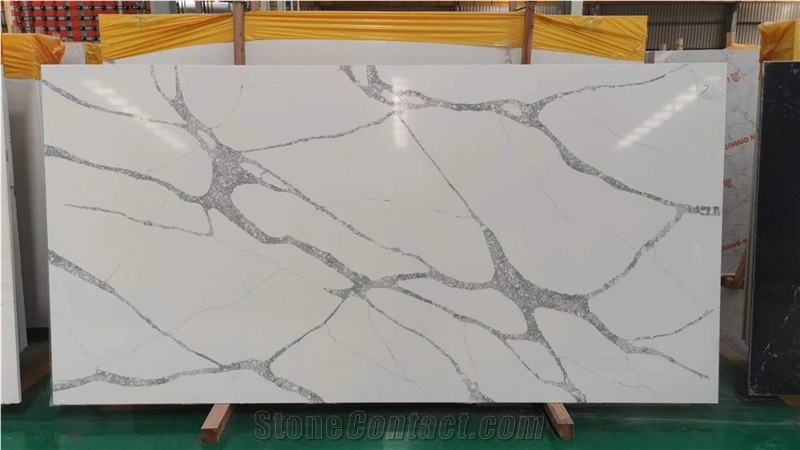 Artificial Stone Calacatta White Quartz Slabs