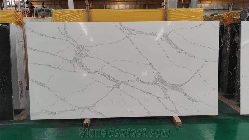 Artificial Stone Calacatta White Quartz Slabs
