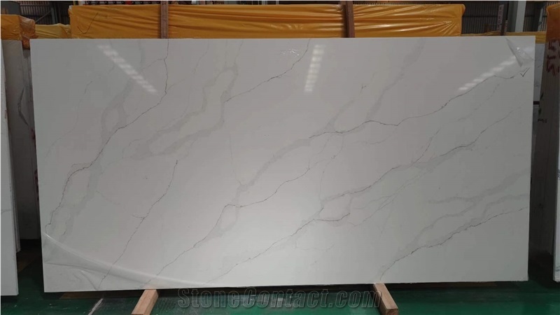 Artificial Stone Calacatta White Quartz Slabs