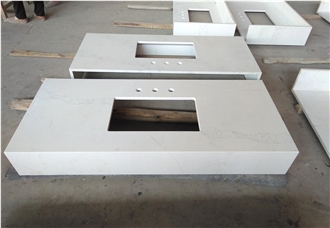 Calacatta White Artificial Quartz Bathroom Vanity Tops
