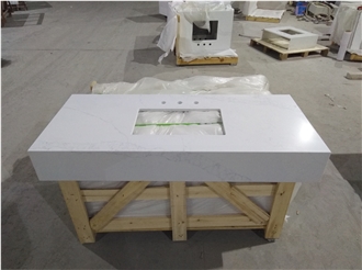 Calacatta White Artificial Quartz Bathroom Vanity Tops