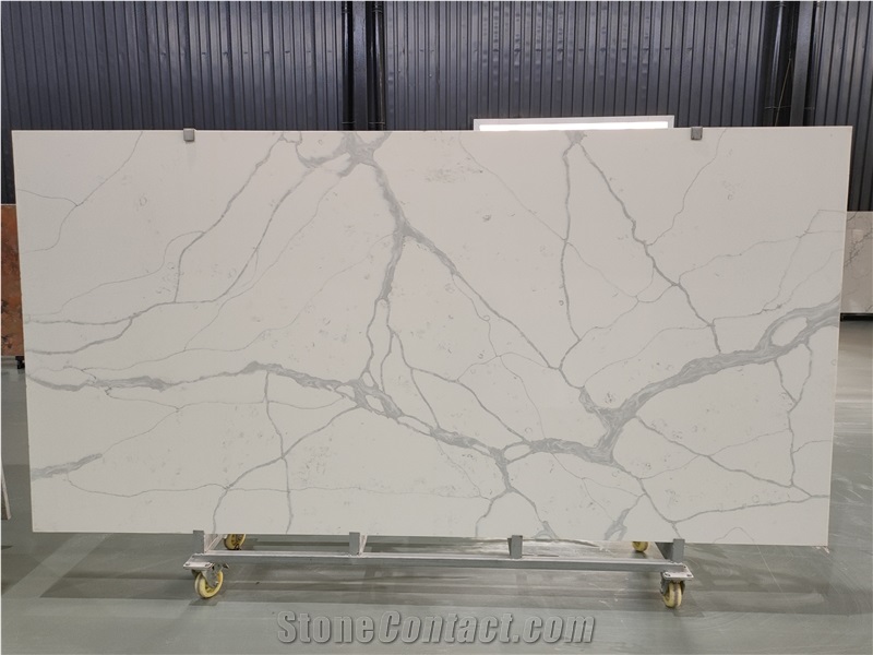 Calacatta White Artificial Quartz Bathroom Vanity Tops
