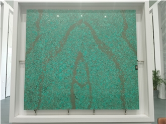 Custom Amazon Green Quartz Slabs