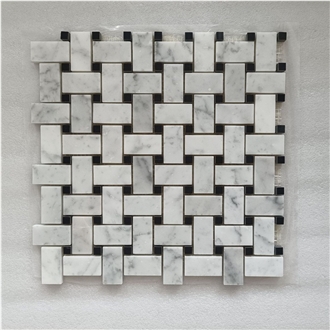 Black And White Carrara Marble Mosaic Tiles Black And White Carrara Marble Mosaic Tiles