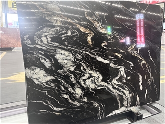 Brazil Cosmic Gold Granite Black Gold Titanium Granite Slabs