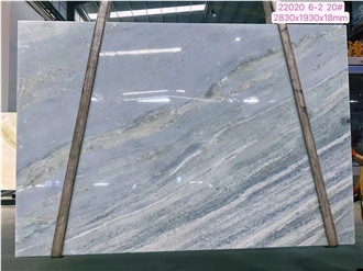 Brazil Crystal Blue - Calcite Blue Extra Marble Translucent Slab Tiles