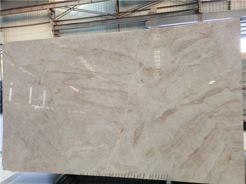 Brazil Custom Taj Mahal Quartzite Slabs For Kitchen Project