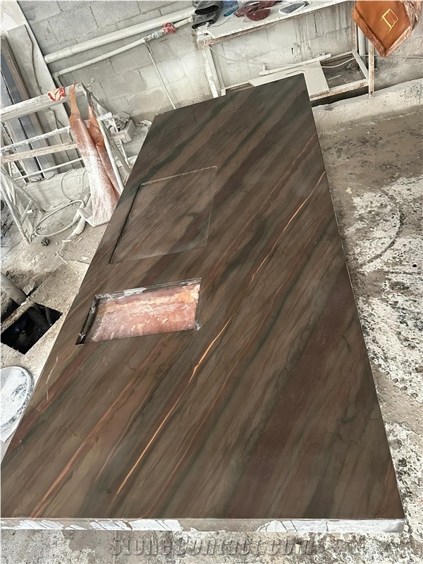 Brazil Elegant Brown Quartzite Slabs For Floor Wall