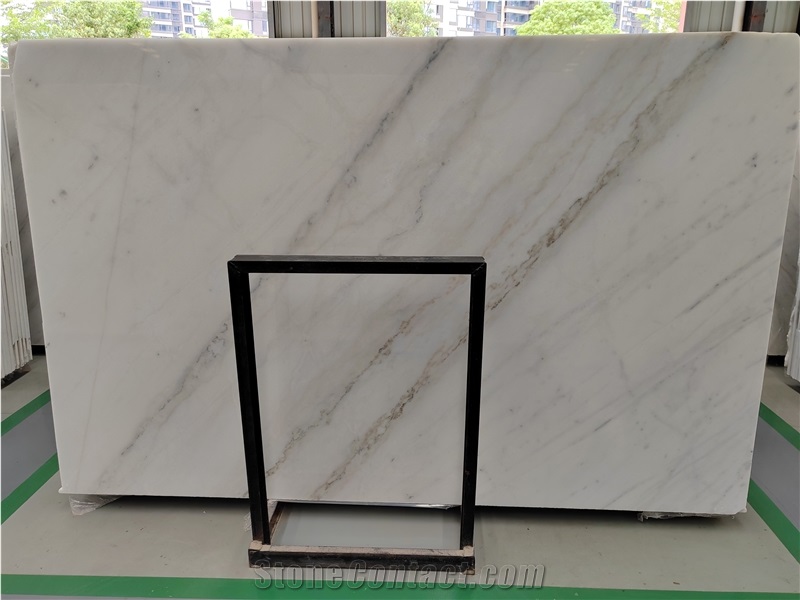China Guangxi White Marble Stone Polished Slab Floor Tiles