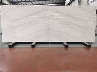 China Guangxi White Marble Stone Polished Slab Floor Tiles